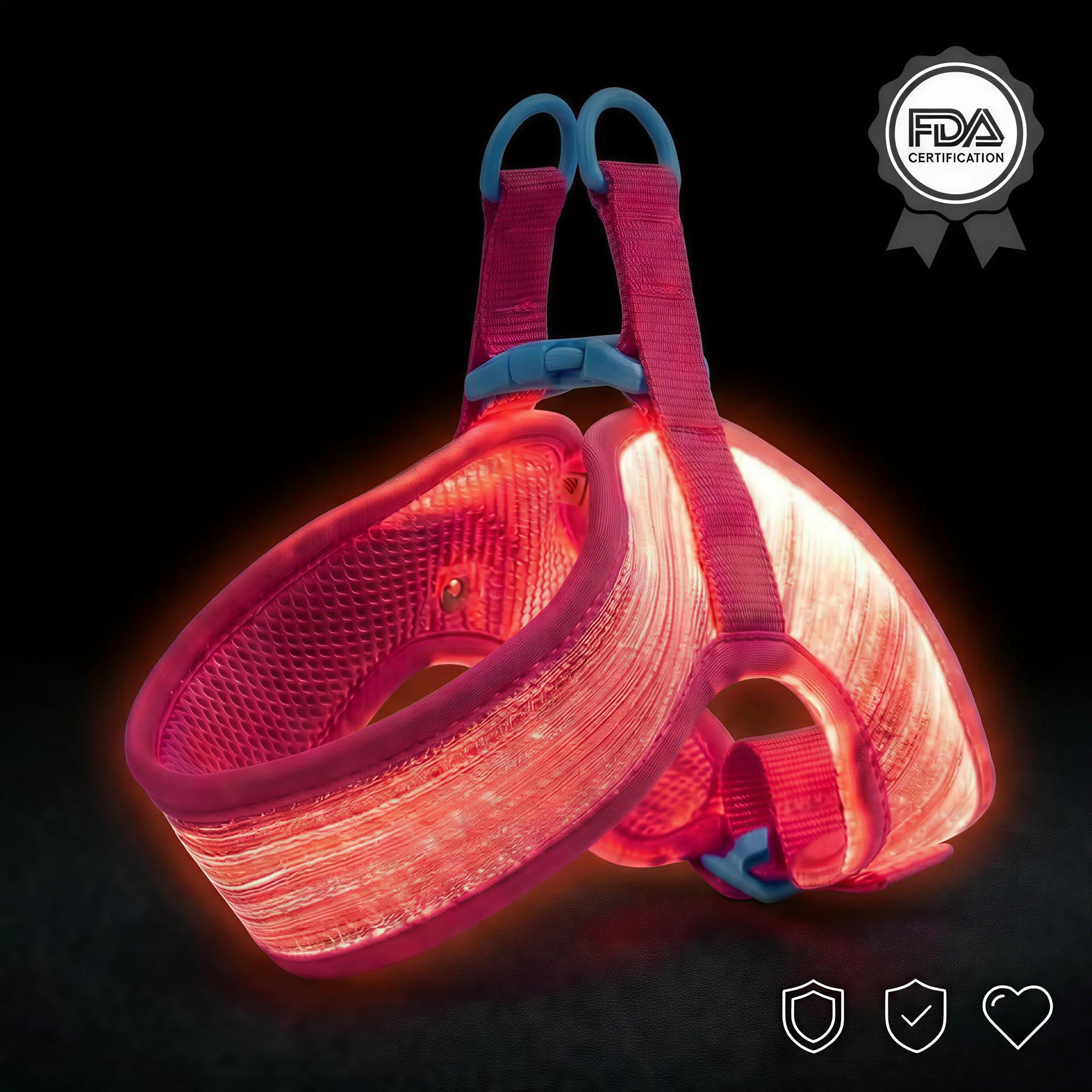 LED Dog Harness red color